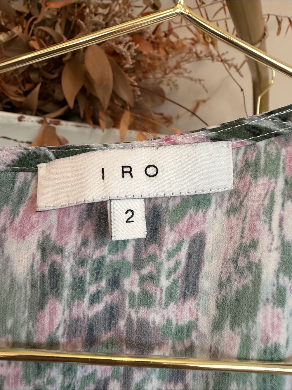 IRO Pink & Green Sleeveless Wrap Midi Dress - Picture 2 of 3
